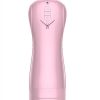 Vibrating and Flashing Masturbation Cup Pink Masturbator