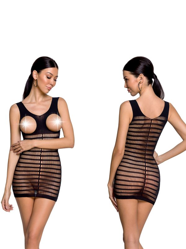 Mrežasta haljina BS092 Black - Slika 3