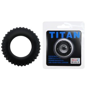 Titan Ring Crni silikonski prsten za penis