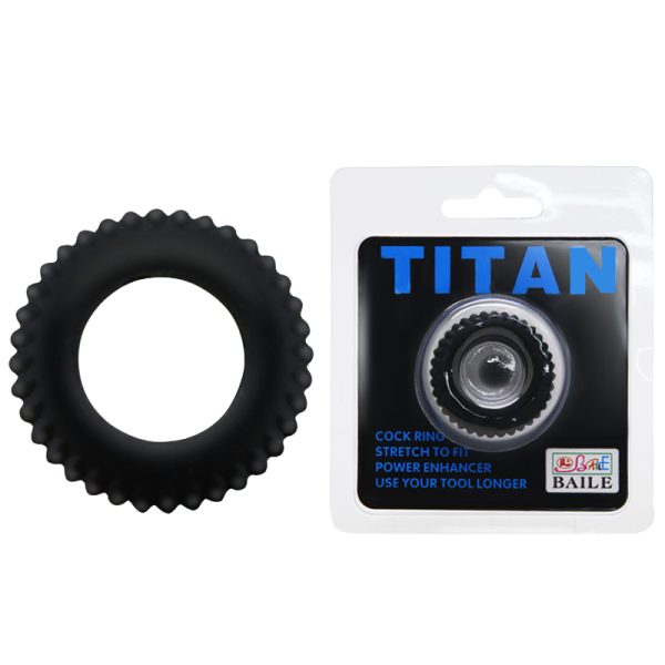 Titan Ring Crni silikonski prsten za penis