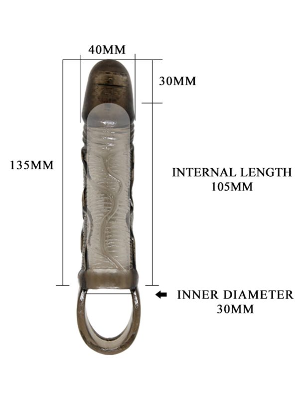 Realistična penis navlaka Carson black - Image 6
