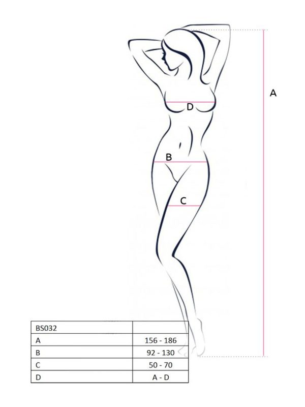 Bodystocking – mrežasti kombinezon BS032 White - Slika 3