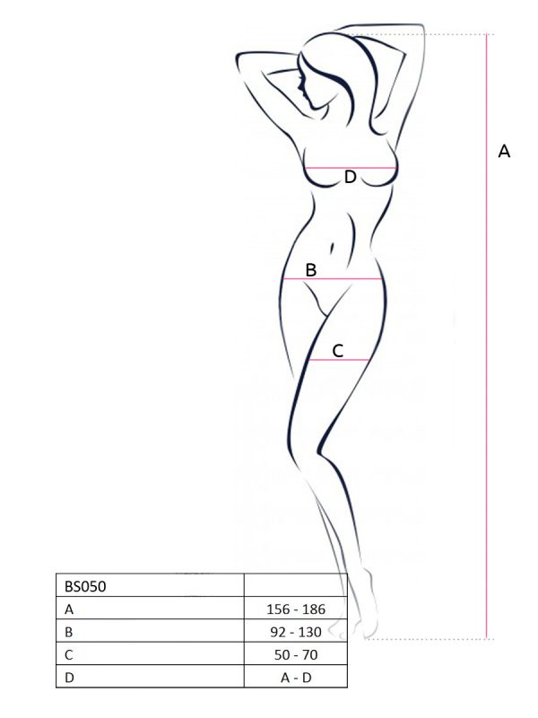 Bodystocking – mrežasti kombinezon BS050 Red - Slika 4