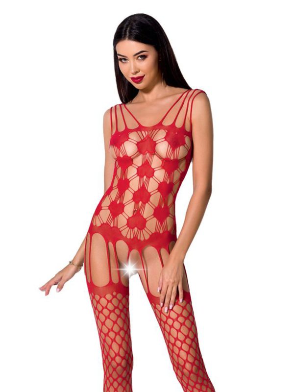 Bodystocking – mrežasti kombinezon BS067 Red - Slika 3