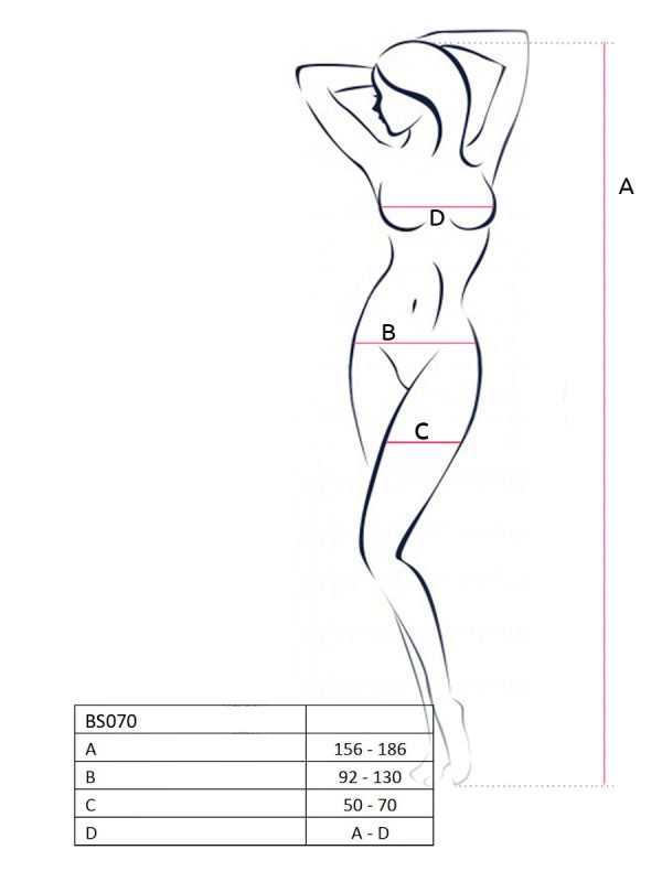 Bodystocking – mrežasti kombinezon BS070 Black - Slika 8