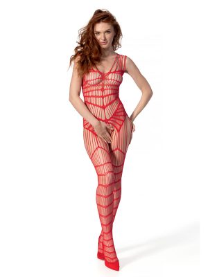 Bodystocking – mrežasti kombinezon BS102 Red
