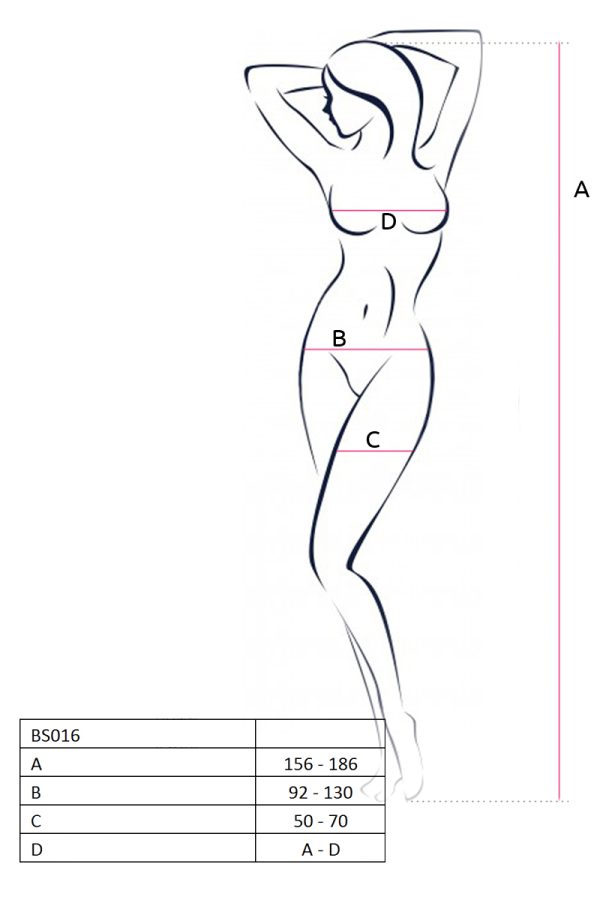 Bodystocking – mrežasti kombinezon BS016 White - Slika 3