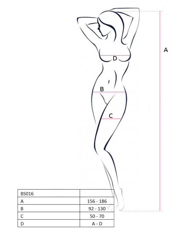 Bodystocking – mrežasti kombinezon BS016 White - Slika 3