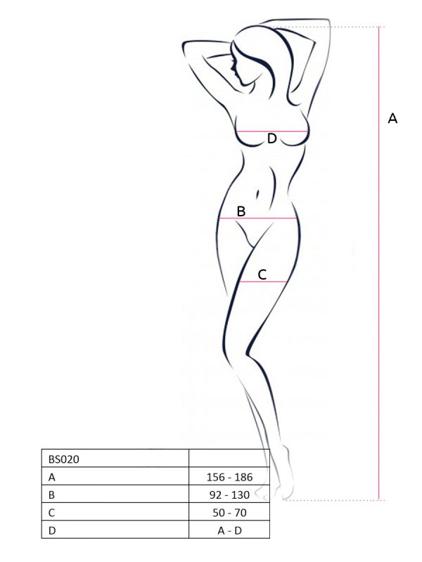 Bodystocking – mrežasti kombinezon BS020 Black - Slika 3