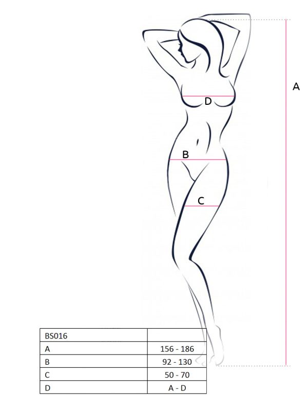 Bodystocking – mrežasti kombinezon BS024 White - Slika 3