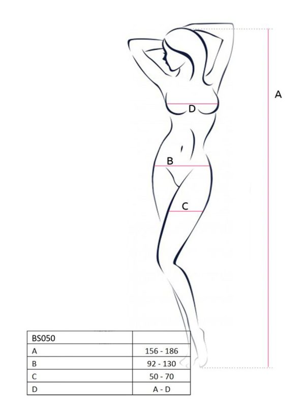 Bodystocking – mrežasti kombinezon BS050 White - Slika 4