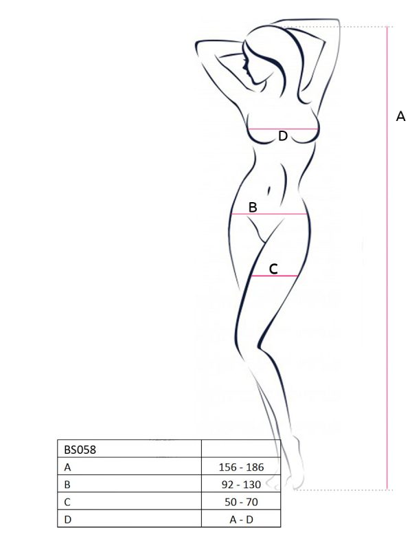 Bodystocking – mrežasti kombinezon BS058 Red - Slika 4