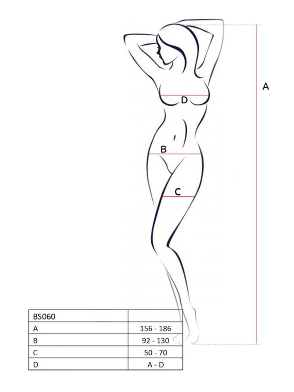 Bodystocking – mrežasti kombinezon BS060 Red - Slika 4
