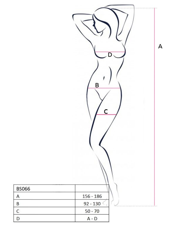 Bodystocking – mrežasti kombinezon BS066 Red - Slika 4