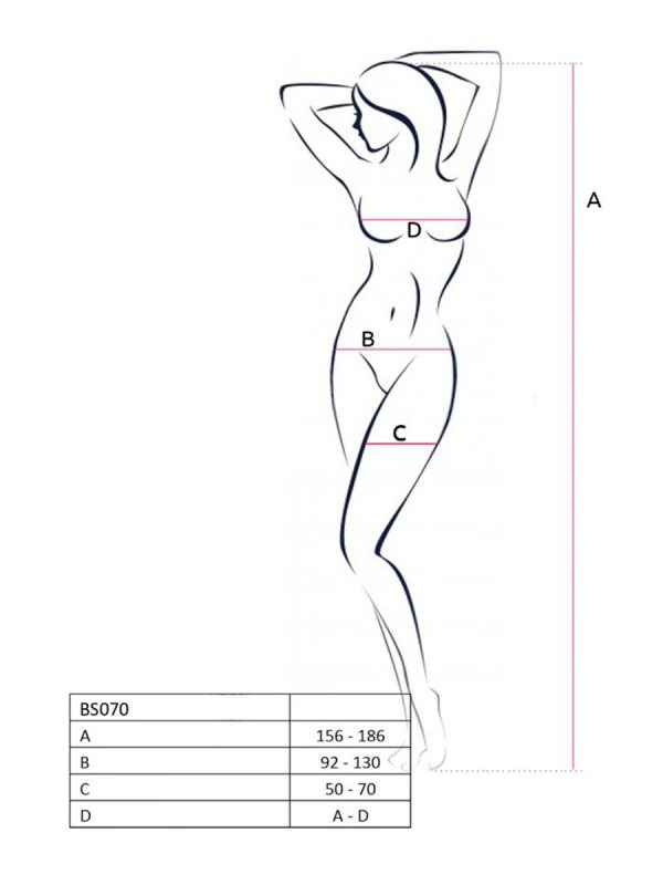 Bodystocking – mrežasti kombinezon BS070 Red - Slika 4