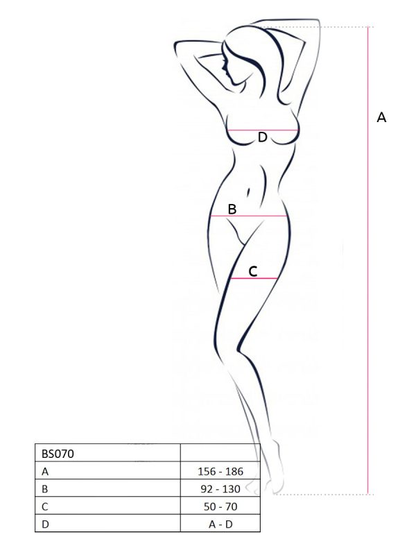 Bodystocking – mrežasti kombinezon BS070 White - Slika 4
