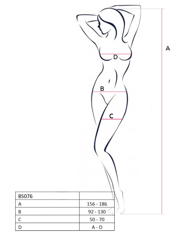 Bodystocking – mrežasti kombinezon BS076 White - Slika 4