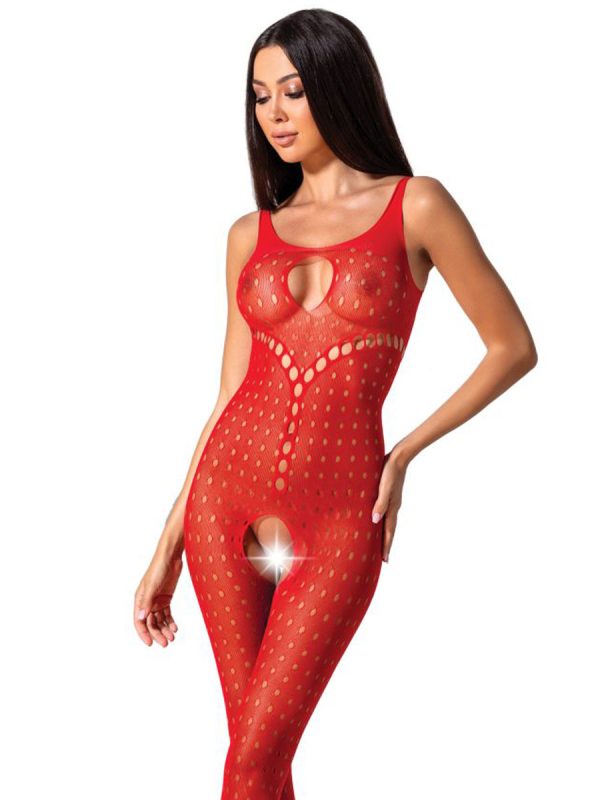 Bodystocking – mrežasti kombinezon BS078 Red - Slika 3
