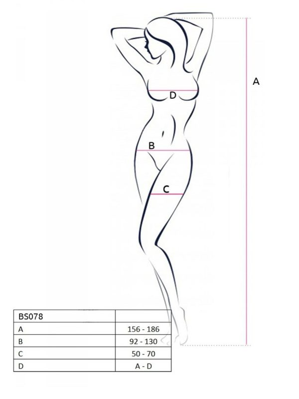Bodystocking – mrežasti kombinezon BS078 Red - Slika 4