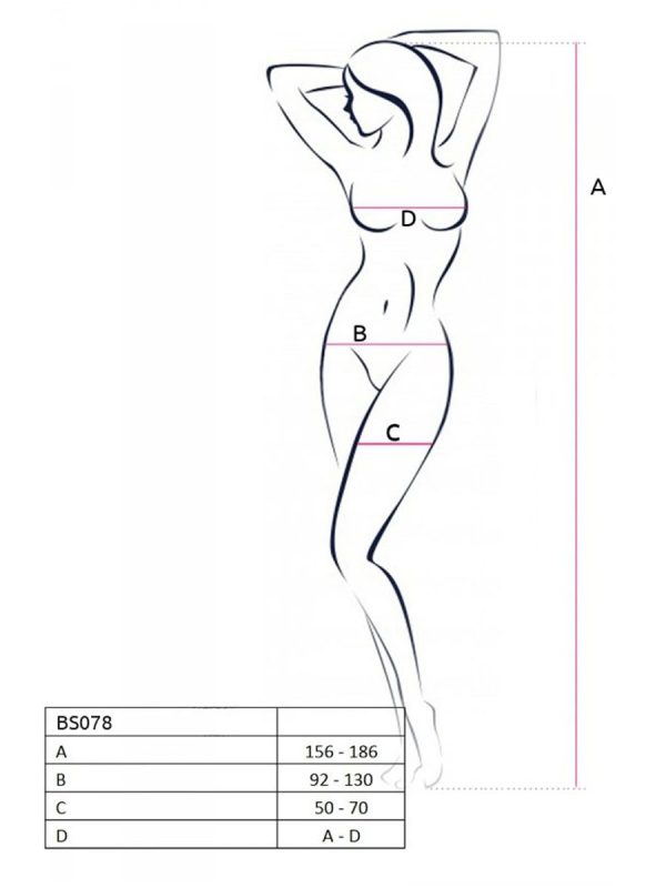 Bodystocking – mrežasti kombinezon BS078 White - Slika 4