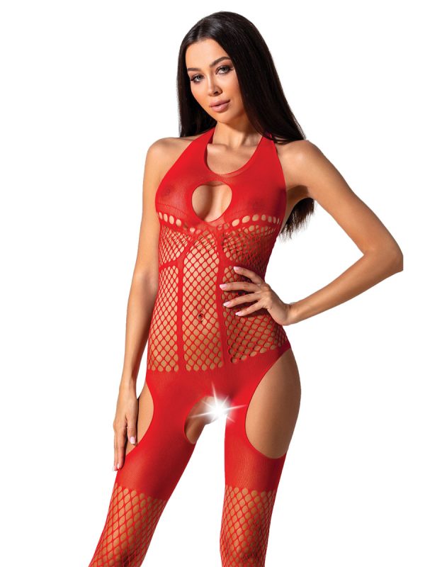 Bodystocking – mrežasti kombinezon BS079 Red - Slika 3