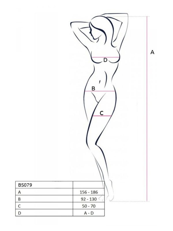 Bodystocking – mrežasti kombinezon BS079 Red - Slika 4