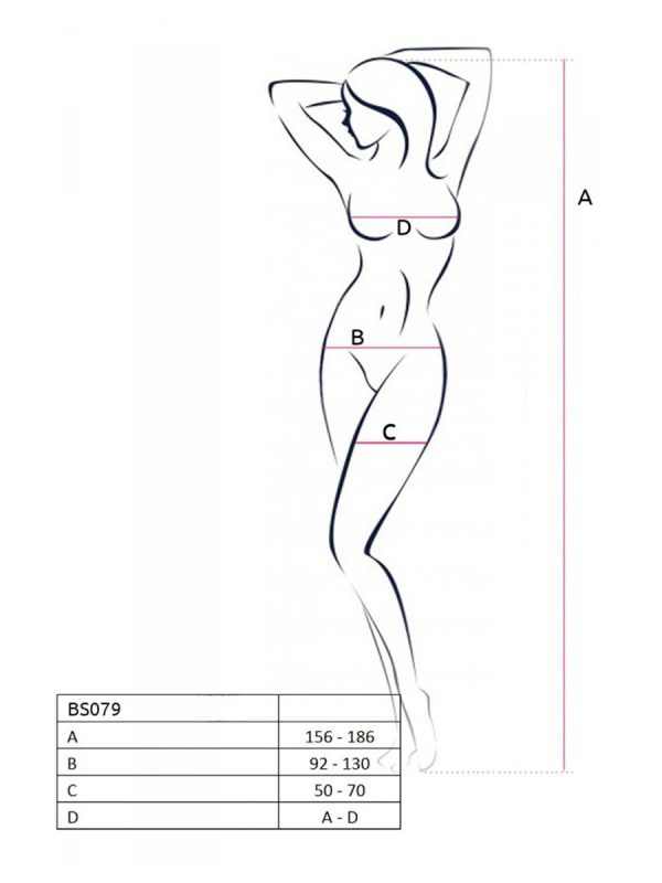 Bodystocking – mrežasti kombinezon BS079 White - Slika 4