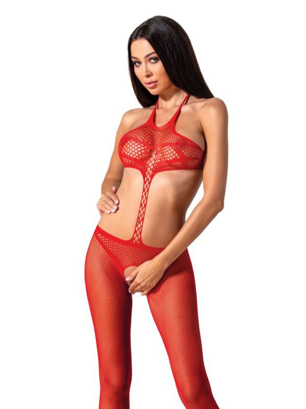 Bodystocking – mrežasti kombinezon BS080 Red - Slika 3