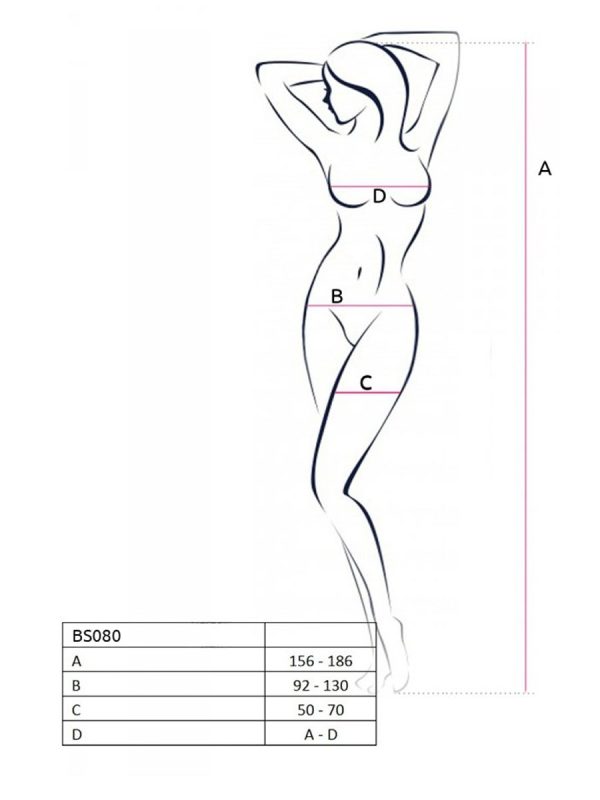 Bodystocking – mrežasti kombinezon BS080 Red - Slika 4