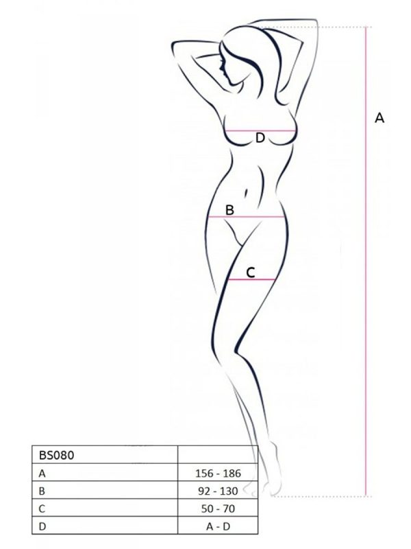 Bodystocking – mrežasti kombinezon BS080 White - Slika 4