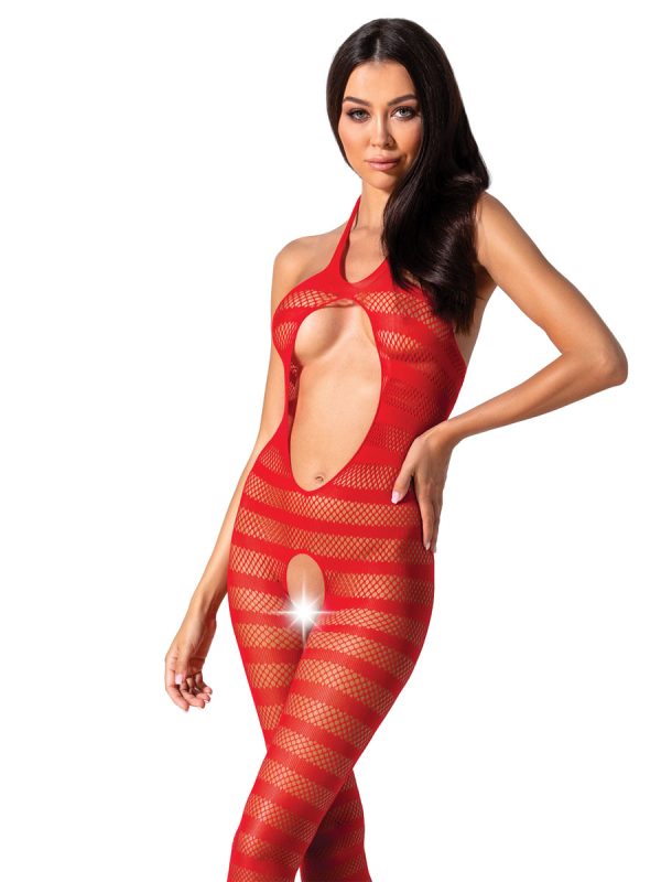 Bodystocking – mrežasti kombinezon BS081 Red - Slika 2