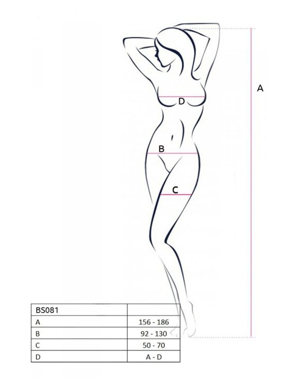 Bodystocking – mrežasti kombinezon BS081 Red - Slika 4