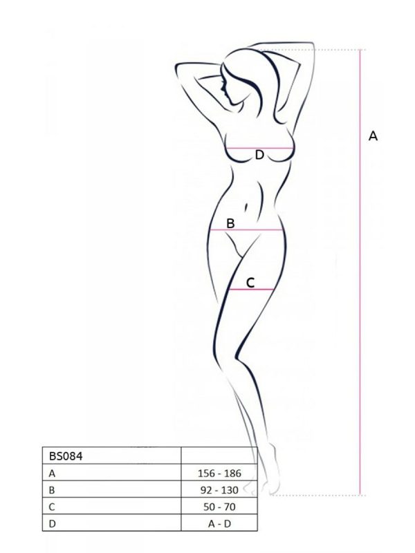 Bodystocking – mrežasti kombinezon BS084 Red - Slika 4