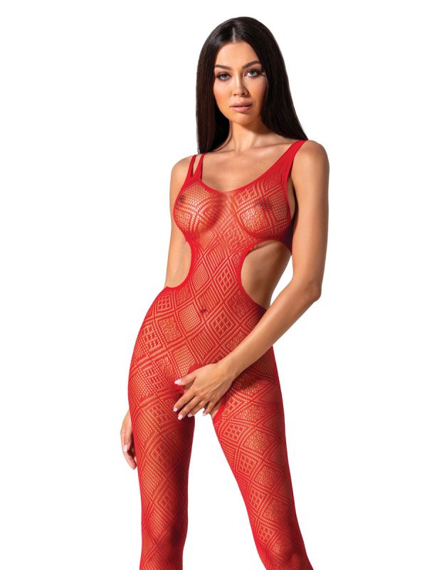 Bodystocking – mrežasti kombinezon BS085 Red - Slika 2