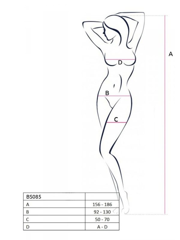 Bodystocking – mrežasti kombinezon BS085 Red - Slika 3