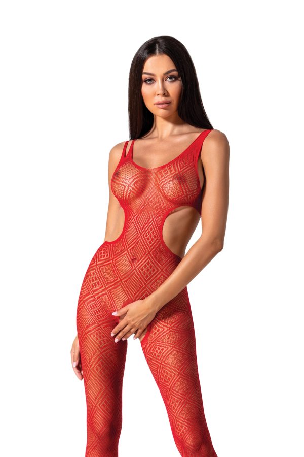 Bodystocking – mrežasti kombinezon BS085 Red - Slika 2