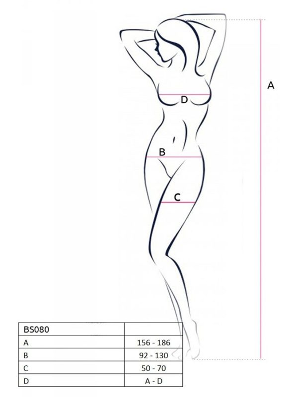 Bodystocking – mrežasti kombinezon BS085 White - Slika 4