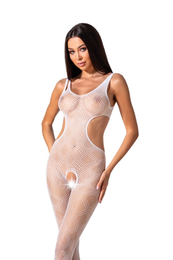 Bodystocking – mrežasti kombinezon BS085 White - Slika 2
