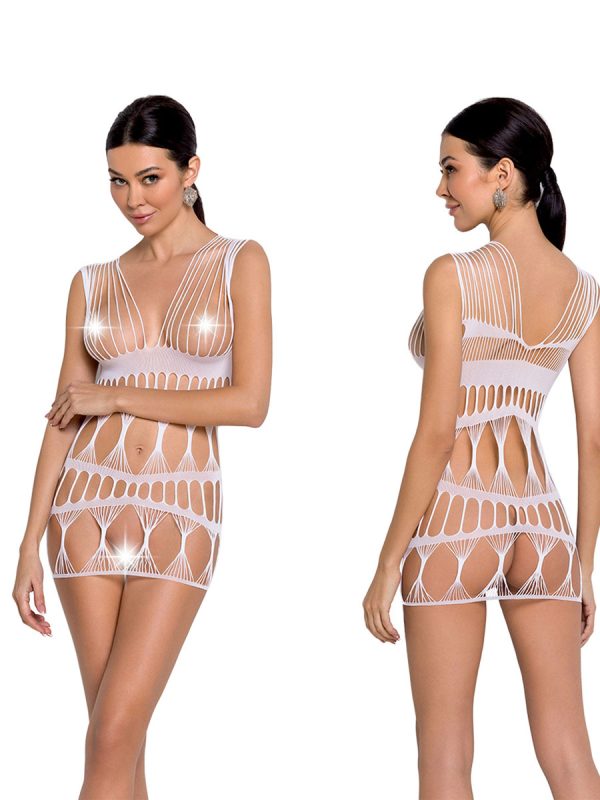 Mrežasta haljina BS 089 white - Slika 4