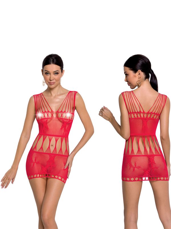 Mrežasta haljina BS 090 Red - Slika 4