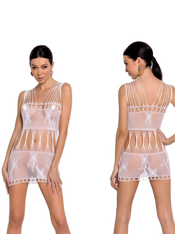 Mrežasta haljina BS 090 white - Slika 4