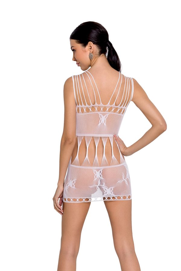 Mrežasta haljina BS 090 white - Slika 4