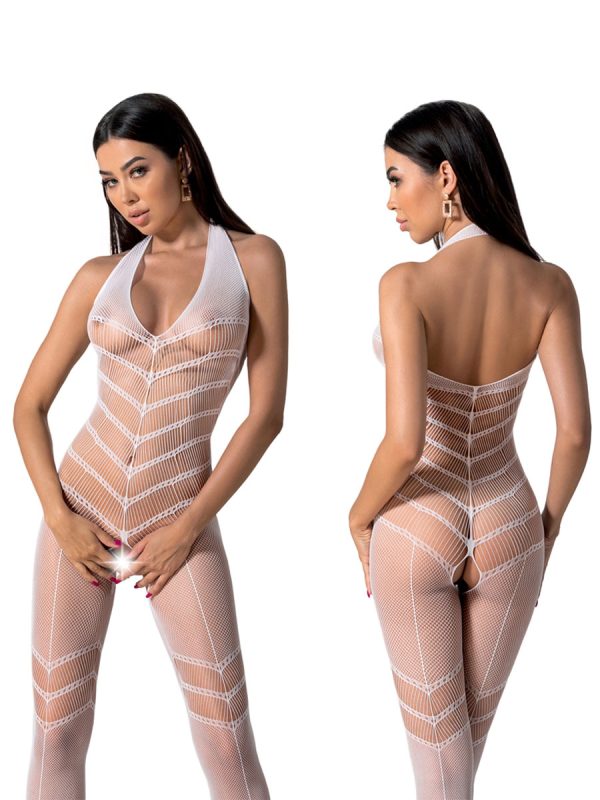 Bodystocking – mrežasti kombinezon BS100 White - Slika 4