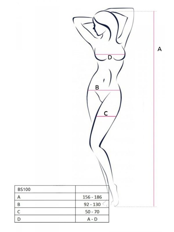 Bodystocking – mrežasti kombinezon BS100 White - Slika 8