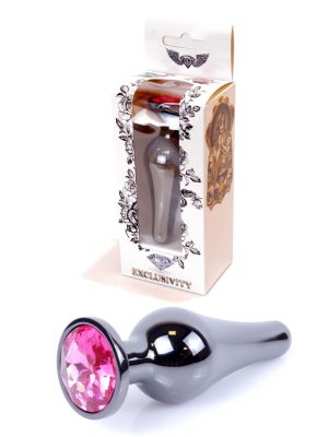 Jewellery Dark Silver BUTT PLUG- Pink