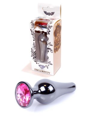 Jewellery Dark Silver BUTT PLUG- Pink