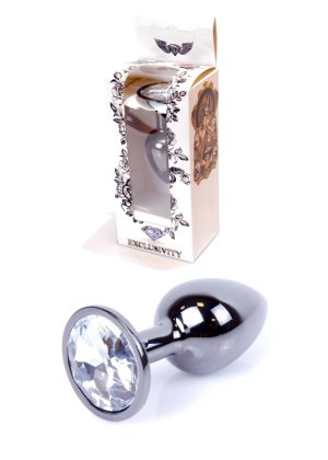Jewellery Dark Silver PLUG- Clear