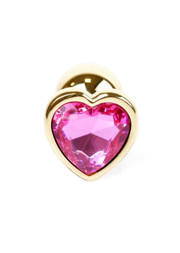 Jewellery Gold Heart PLUG- Pink - Slika 2