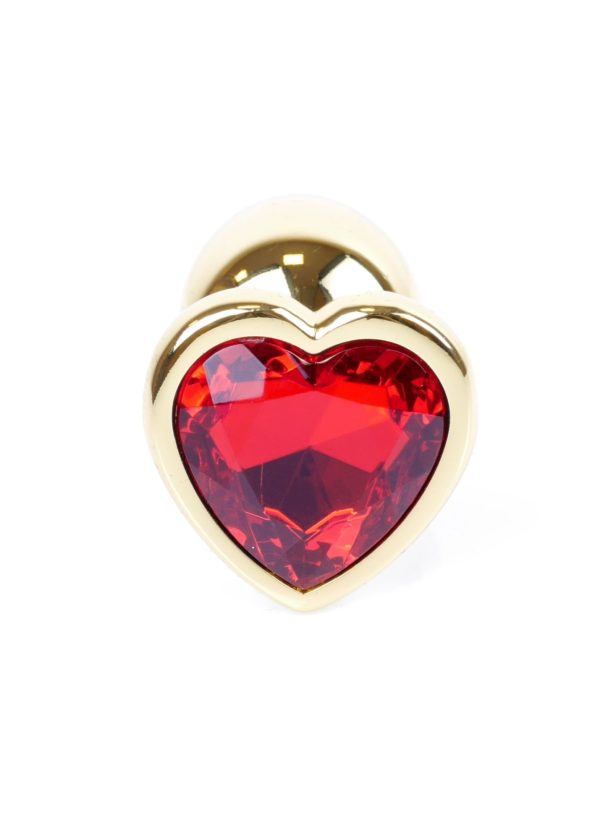 Jewellery Gold Heart PLUG- Red - Slika 2