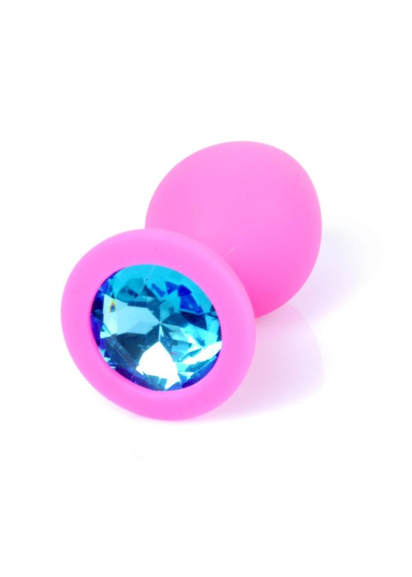 Jewellery Pink Silicon PLUG Medium- Light Blue Diamond - Slika 2